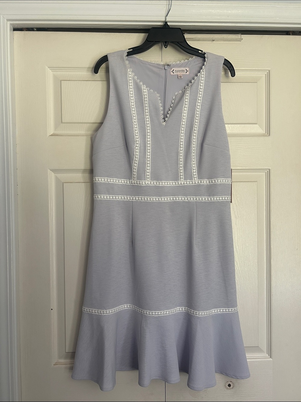Nanette Lepore Light Lavender Sleeveless A-Line Dress with Lace Detail